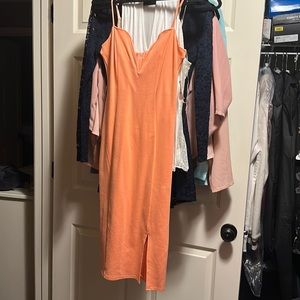 Peach midi dress